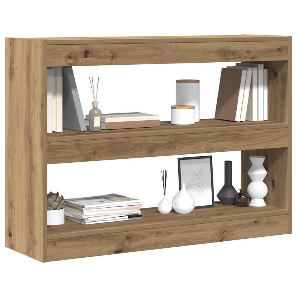 Bookcase 2-Tier 100 x 30 x 72 cm Engineered Wood Artisan oak