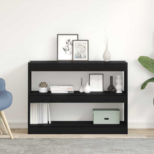 Bookcase 2-Tier 100 x 30 x 72 cm Engineered Wood Black Oak