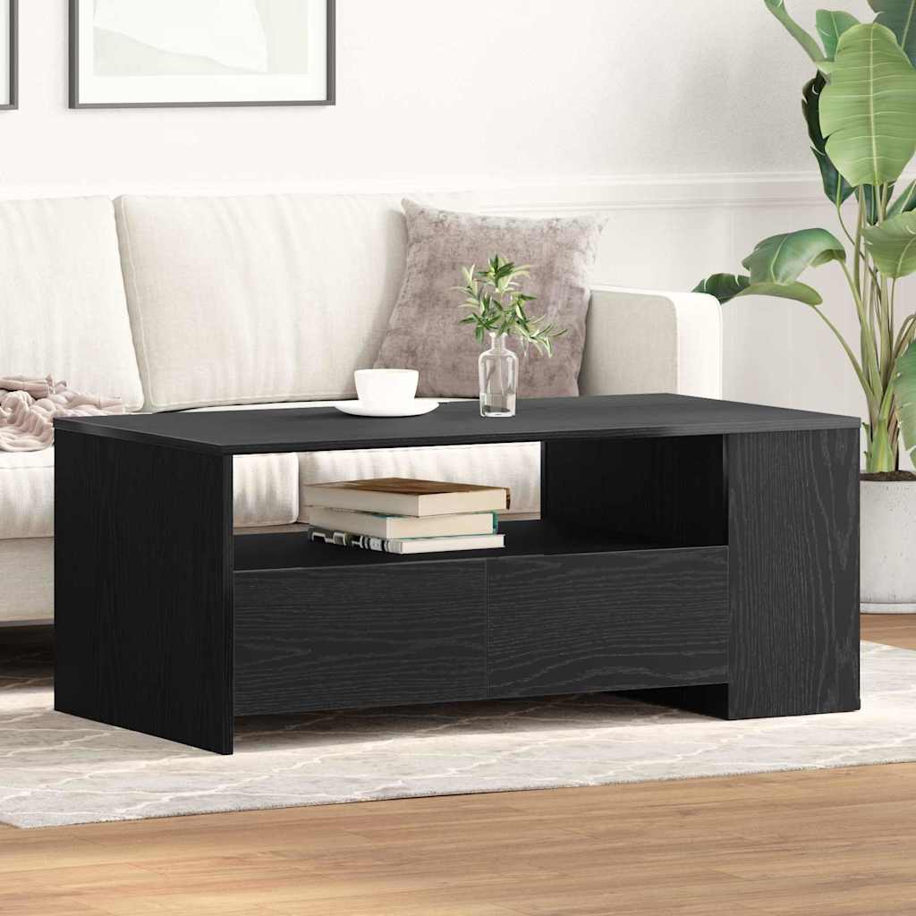 Coffee Table Black Oak 102 x 55 x 43.5 cm Engineered Wood