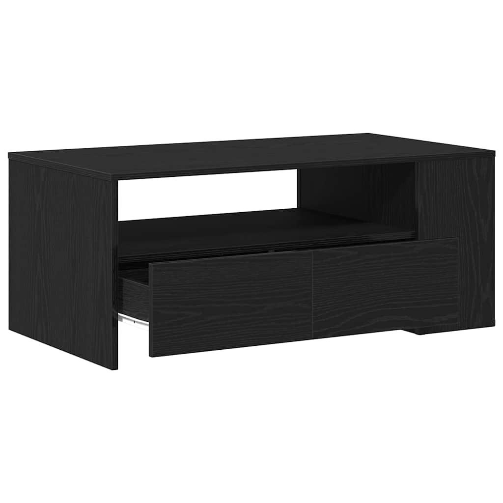 Coffee Table Black Oak 102 x 55 x 43.5 cm Engineered Wood