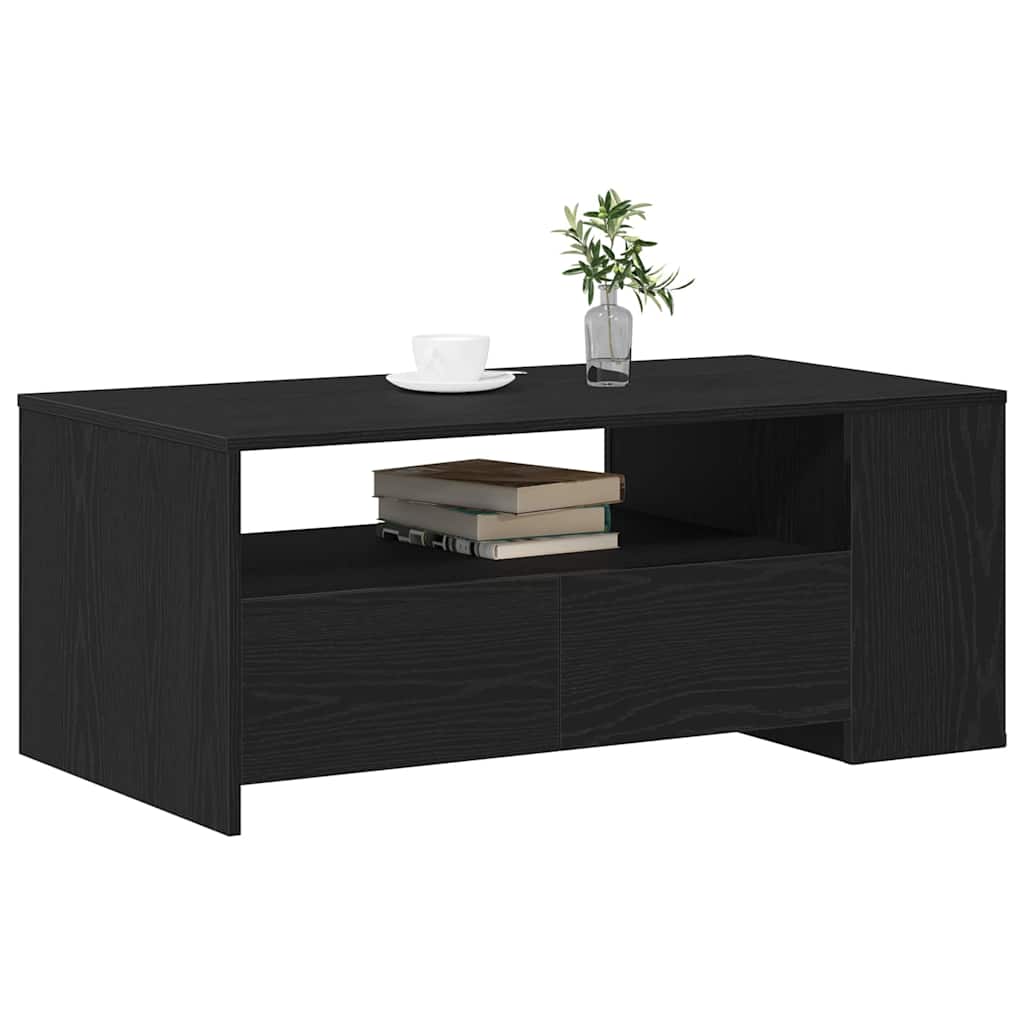 Coffee Table Black Oak 102 x 55 x 43.5 cm Engineered Wood
