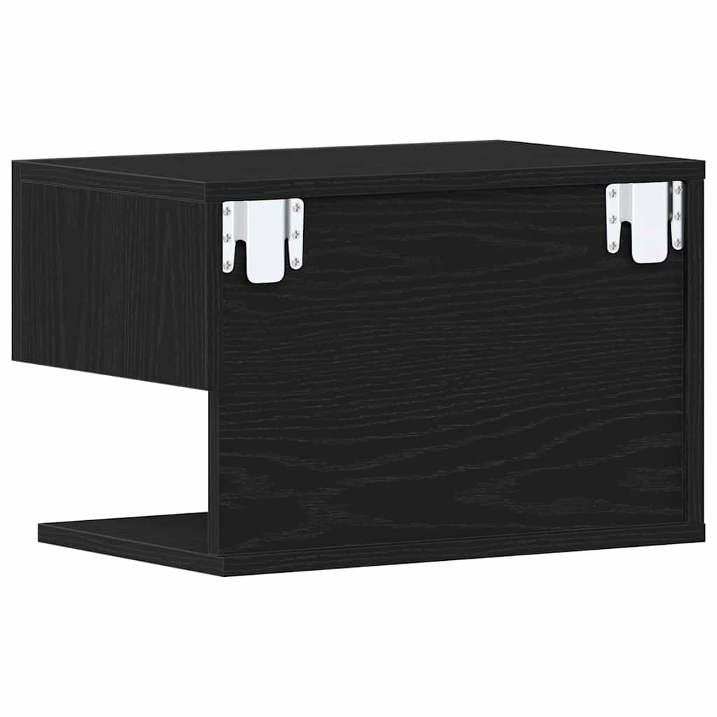 Bedside Cabinet Black Oak 46 x 30 x 30 cm Engineered Wood