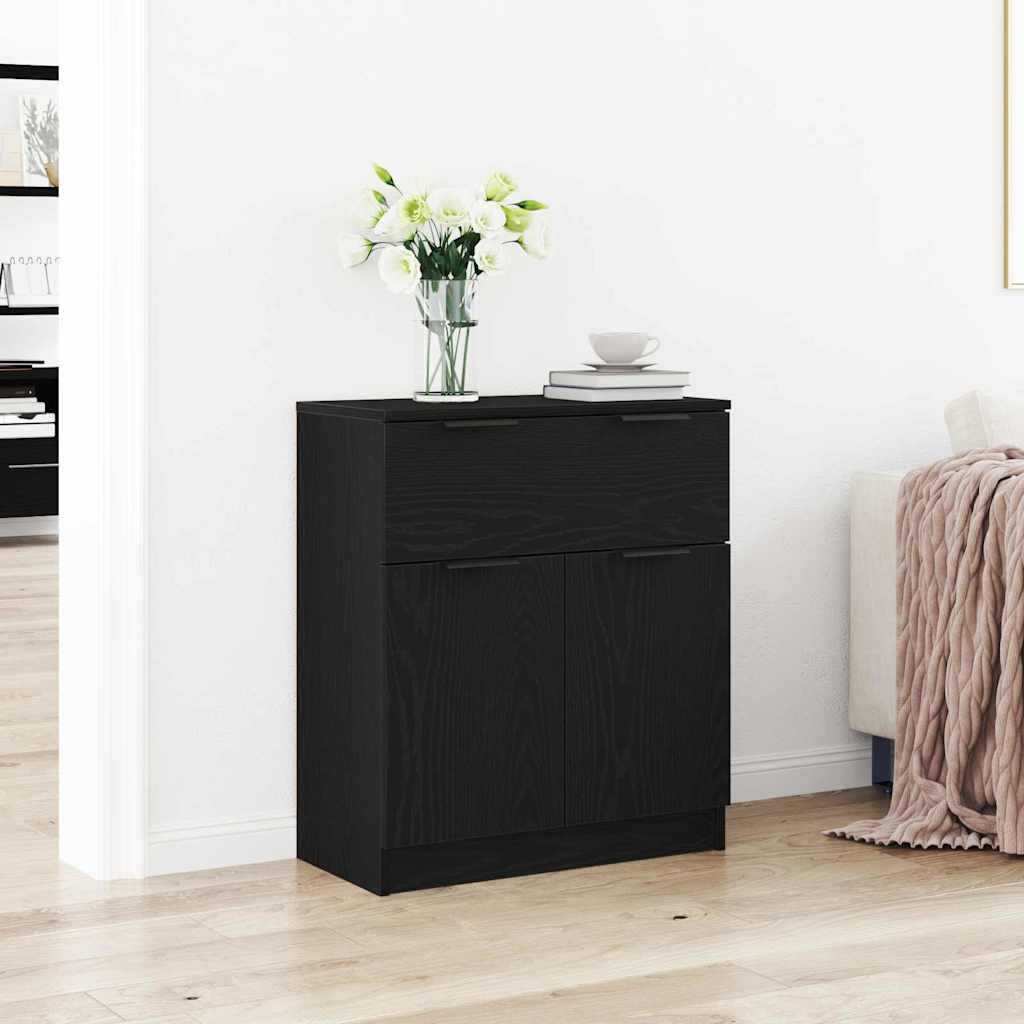 Sideboard Black Oak 60 x 30 x 70 cm Engineered Wood