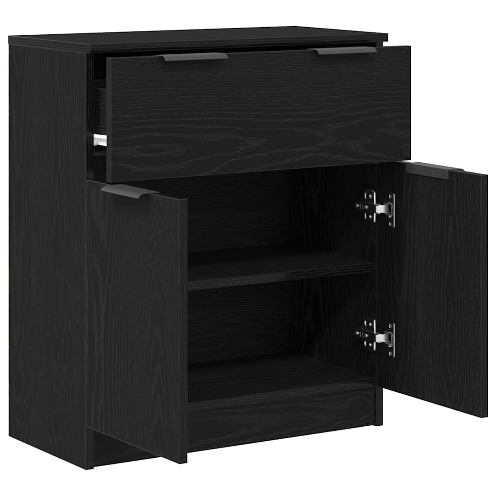 Sideboard Black Oak 60 x 30 x 70 cm Engineered Wood