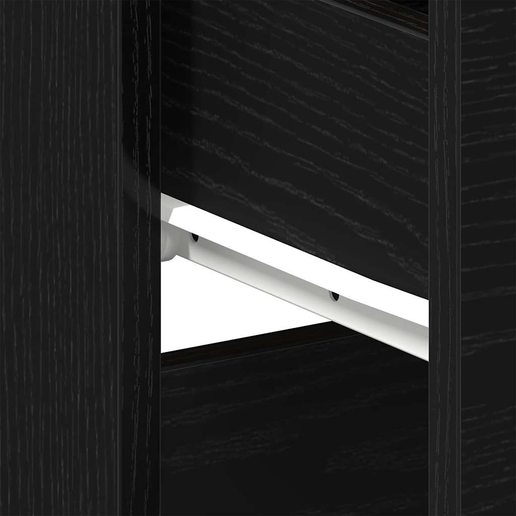 Bedside Cabinet 2 pcs Black Oak 40 x 35 x 65 cm Engineered Wood