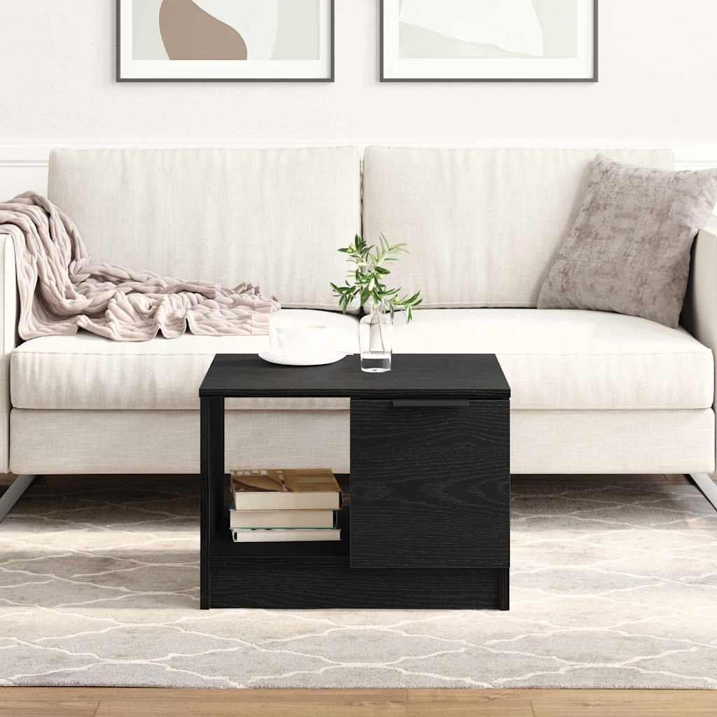 Coffee Table Black Oak 50 x 50 x 36 cm Engineered Wood