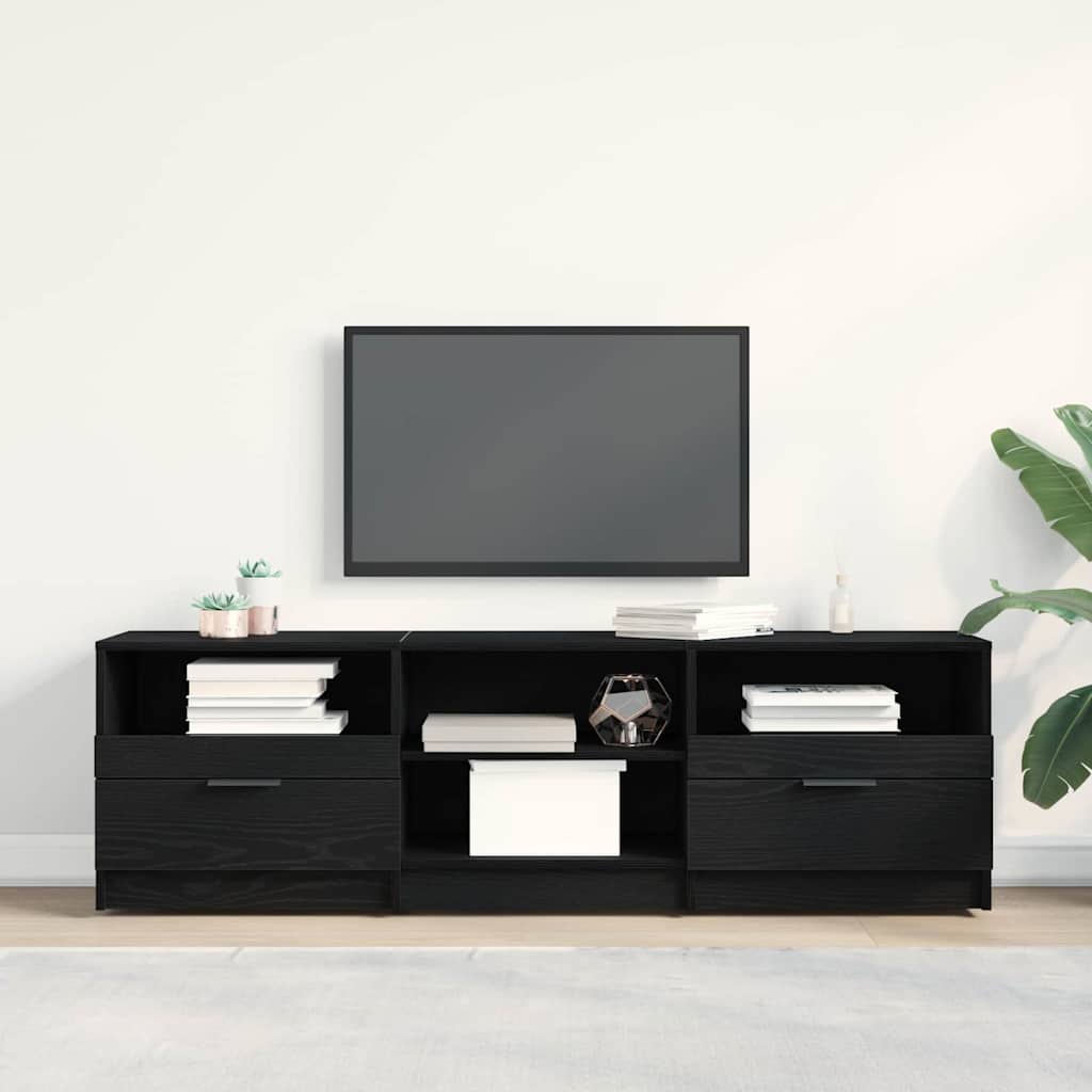 TV Cabinet 150 x 33.5 x 45 cm Black Oak Engineered Wood