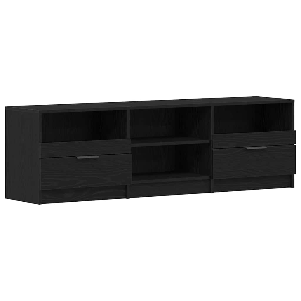 TV Cabinet Black Oak 150 x 33.5 x 45 cm Engineered Wood