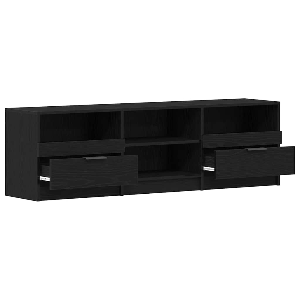 TV Cabinet Black Oak 150 x 33.5 x 45 cm Engineered Wood
