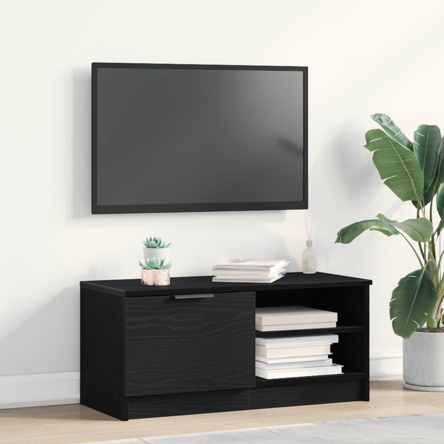 TV Cabinet Black Oak 80 x 35 x 36.5 cm Engineered Wood