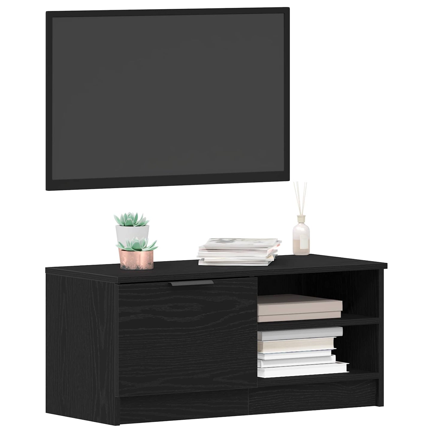 TV Cabinet 80 x 35 x 36.5 cm Black Oak Engineered Wood
