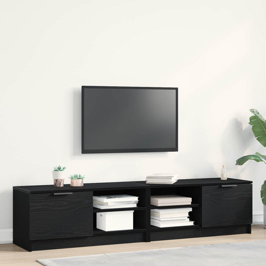 TV Cabinet 2 pcs Black Oak Engineered Wood