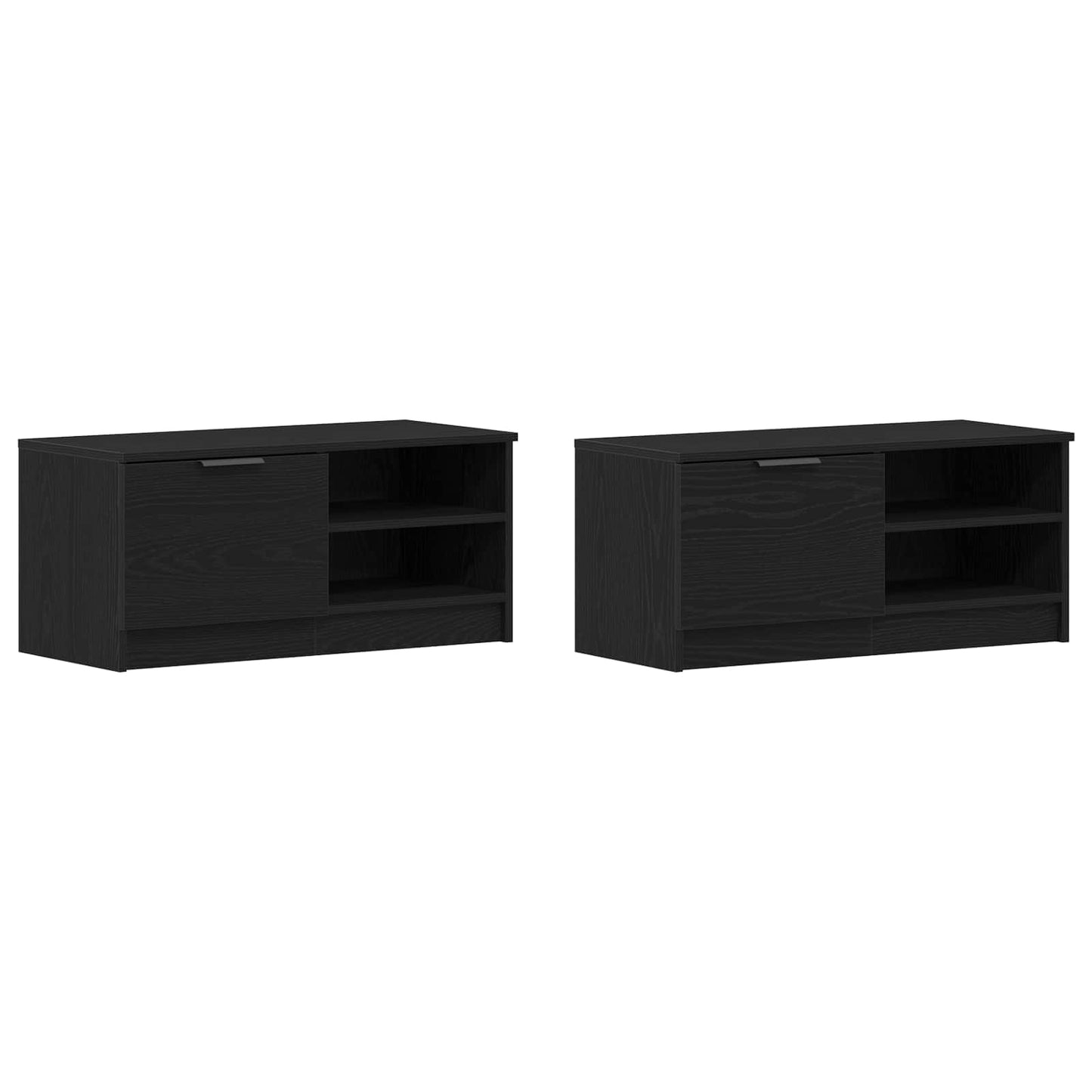 TV Cabinet 2 pcs Black Oak Engineered Wood