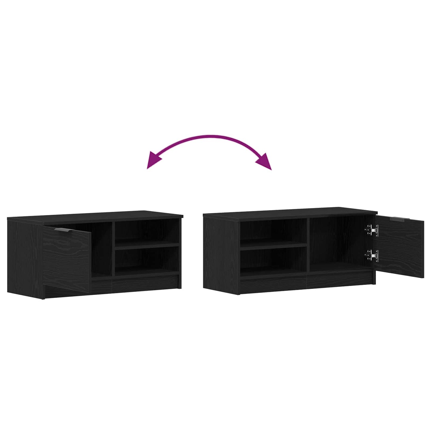 TV Cabinet 2 pcs Black Oak 80 x 35 x 36.5 cm Engineered Wood