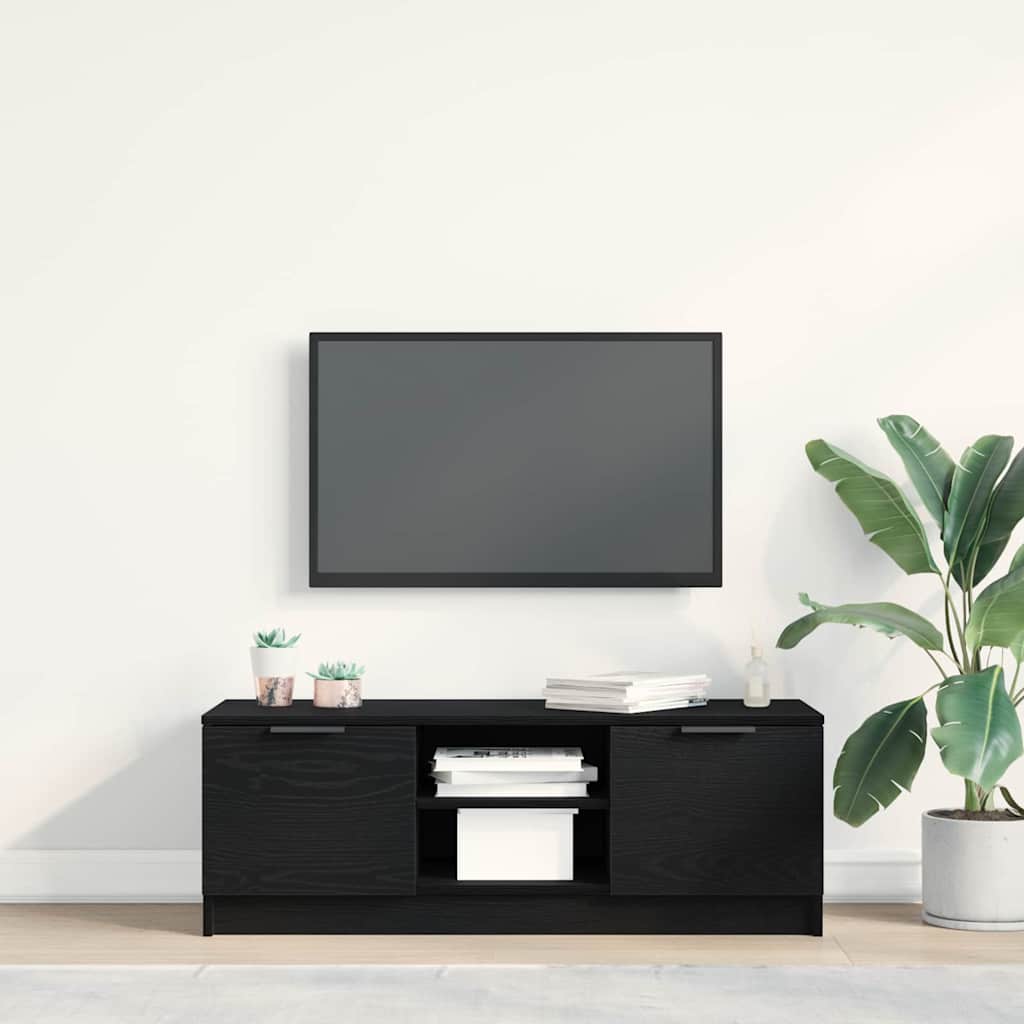 TV Cabinet Black Oak 102 x 32 x35.5 cm Engineered Wood