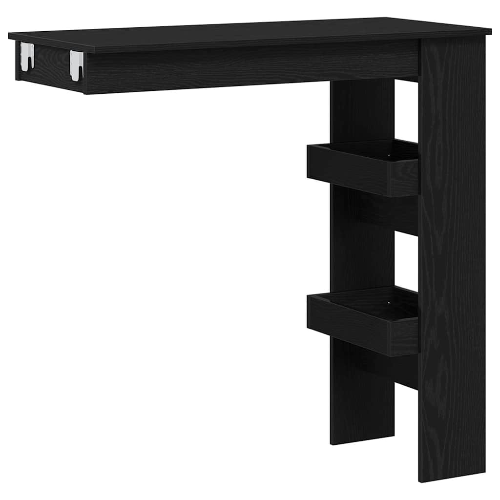 Wall Bar Table Black Oak 102 x 45 x 103.5 cm Engineered Wood