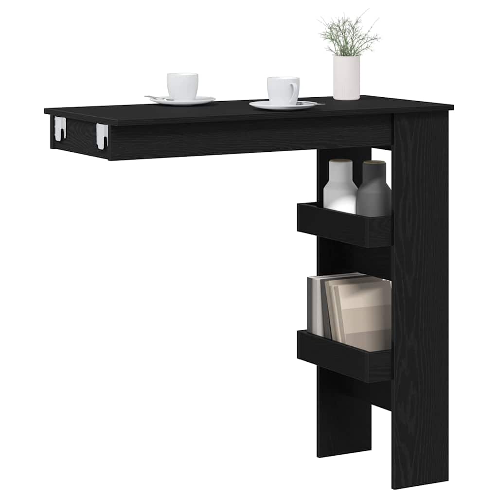 Wall Bar Table 102 x 45 x 103.5 cm Engineered Wood Black Oak