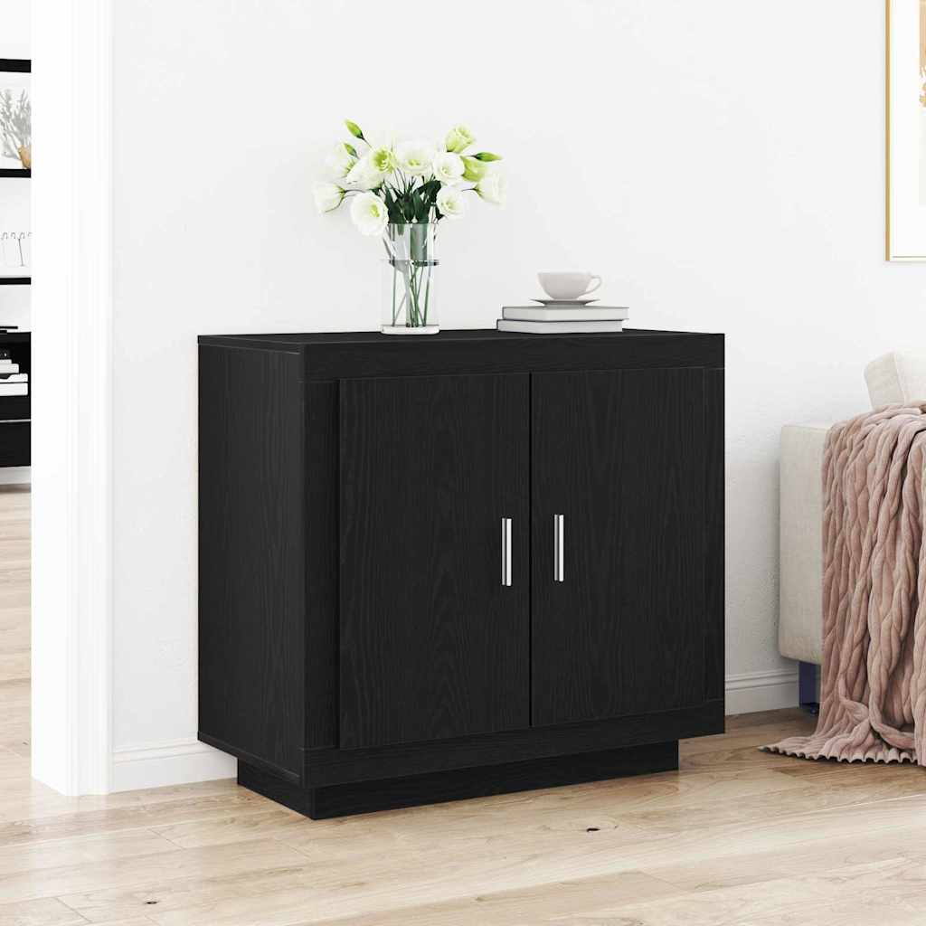 Sideboard Black Oak 80 x 40 x 75 cm Engineered Wood