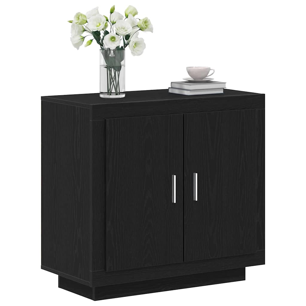 Sideboard Black Oak 80 x 40 x 75 cm Engineered Wood