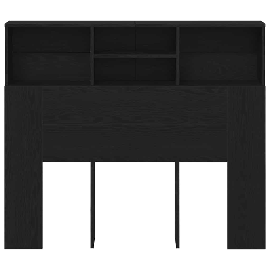 Headboard Cabinet Black Oak 120 x 19 x 103.5 cm Engineered Wood