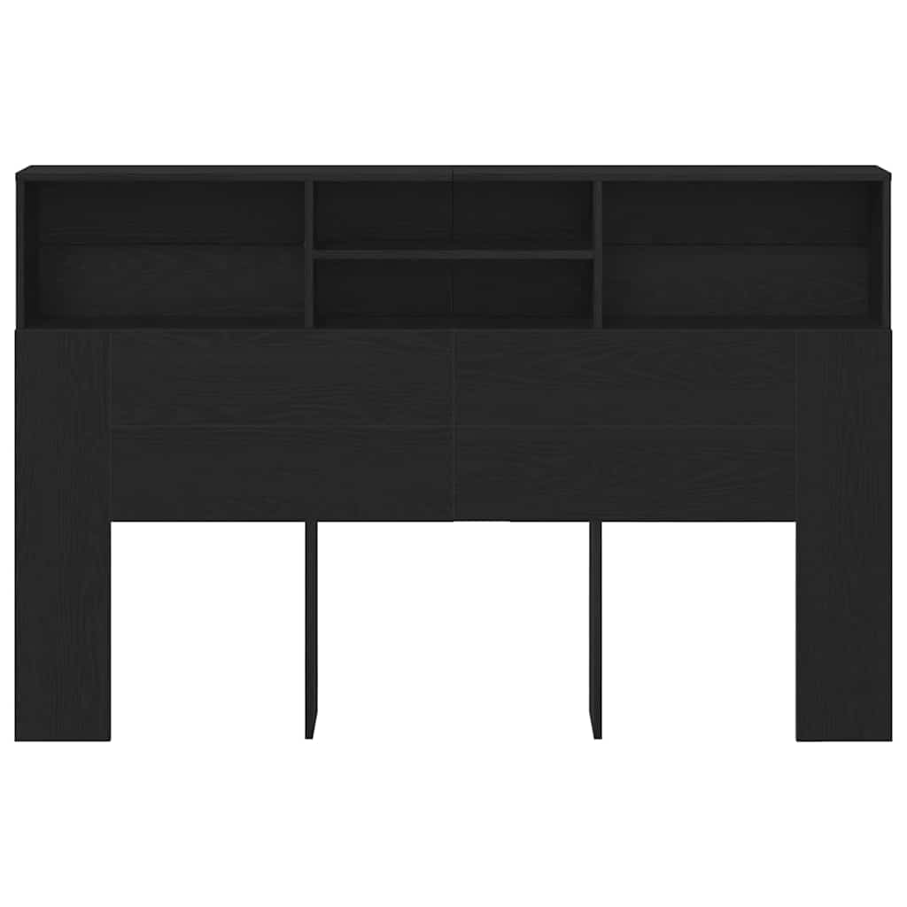 Headboard Cabinet Black Oak 160 x 19 x 103.5 cm Engineered Wood