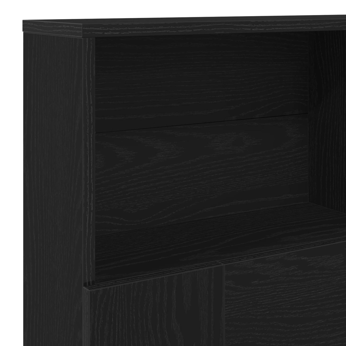 Headboard Cabinet Black Oak 180 x 19 x 103.5 cm Engineered Wood