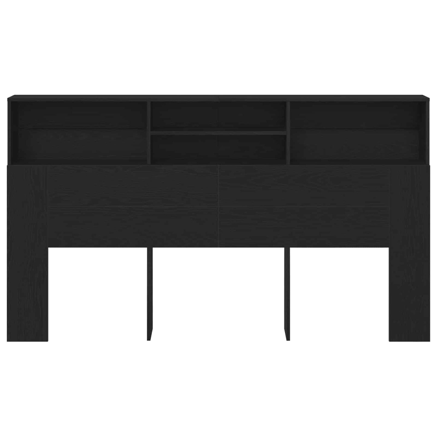 Headboard Cabinet Black Oak 180 x 19 x 103.5 cm Engineered Wood