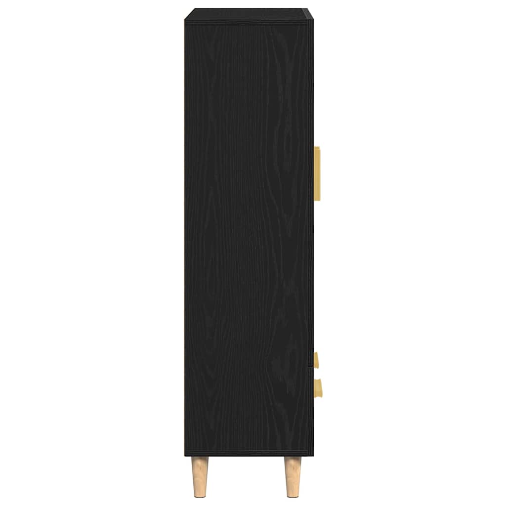 Highboard Black Oak 70 x 31 x 115 cm Engineered Wood