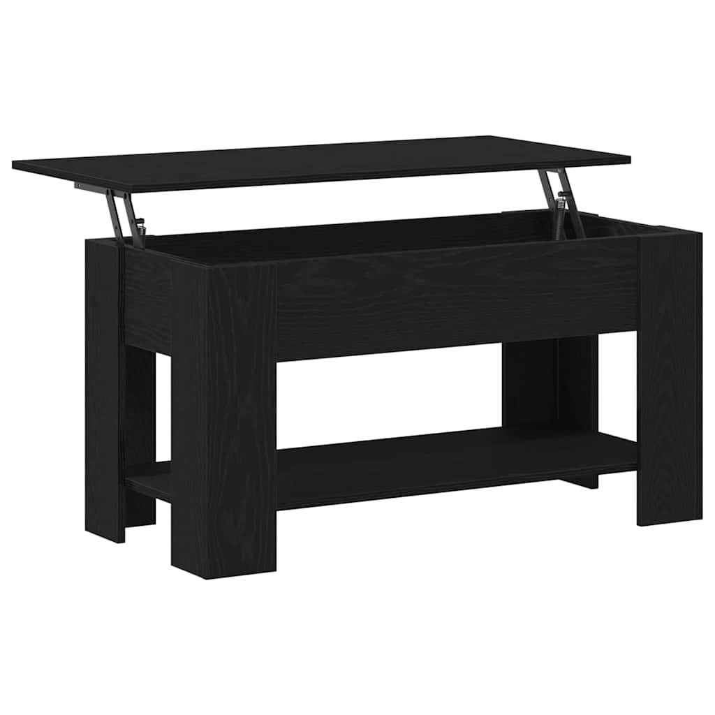 Coffee Table Black Oak 101 x 49 x 52 cm Engineered Wood