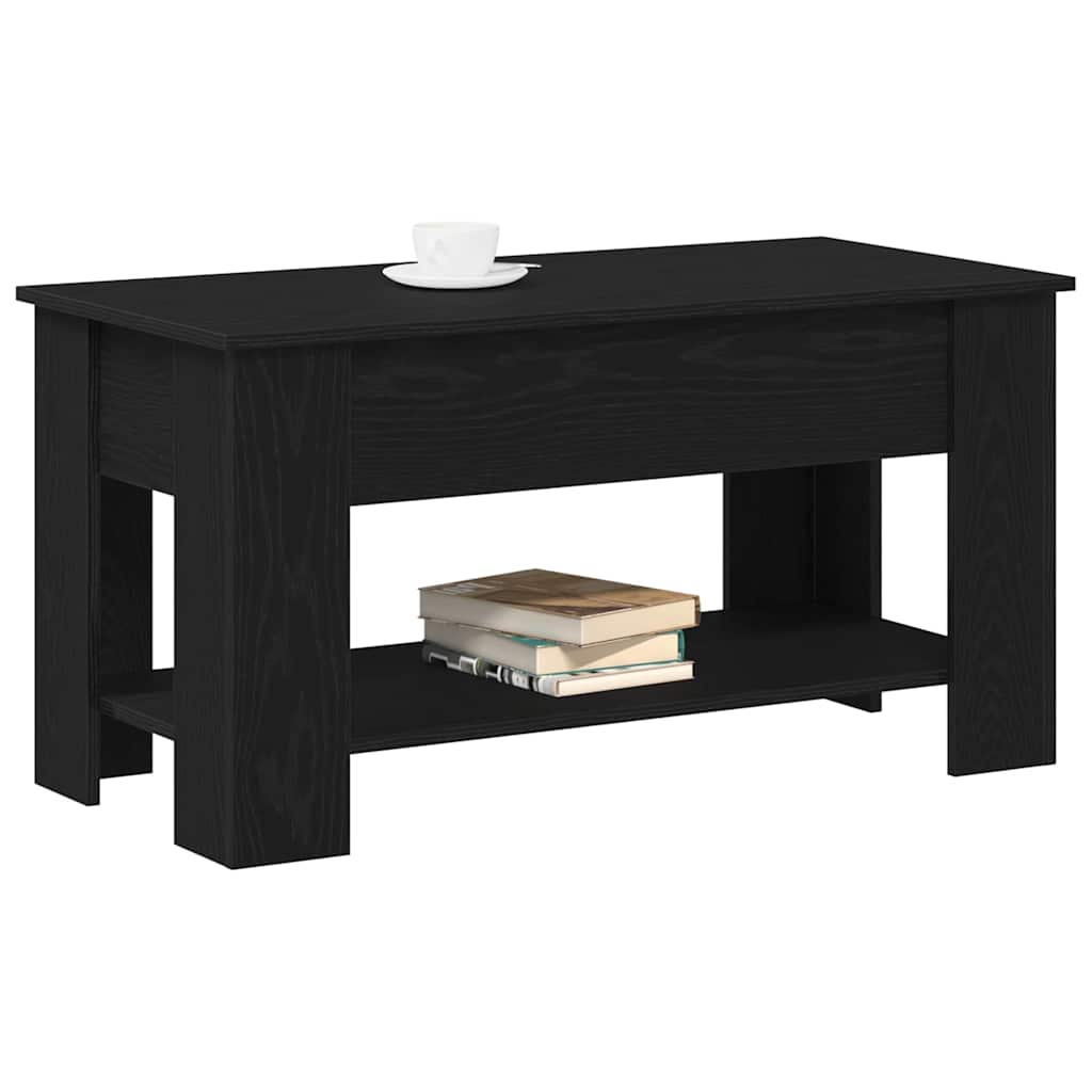 Coffee Table Black Oak 101 x 49 x 52 cm Engineered Wood