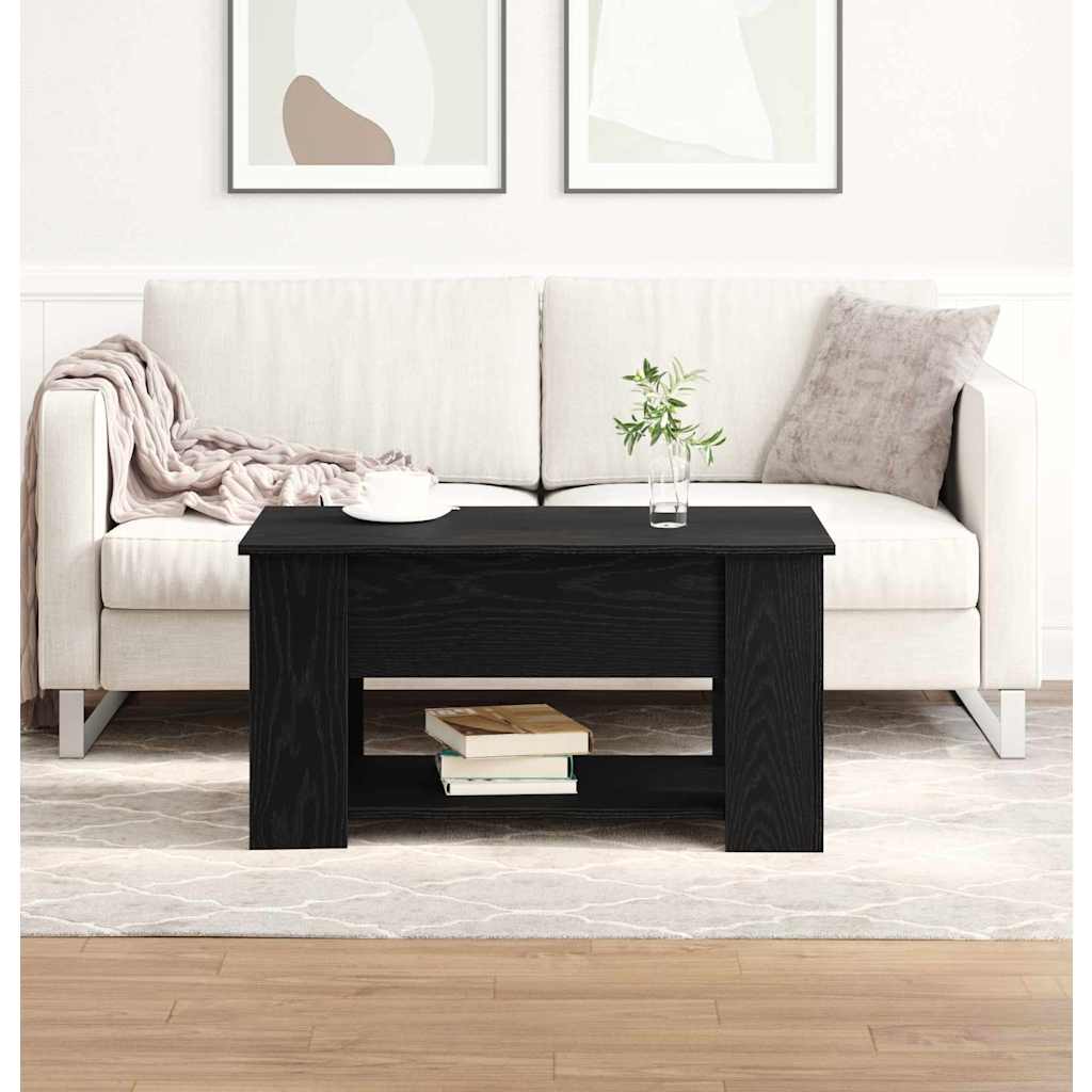Coffee Table Black Oak 79 x 49 x 41 cm Engineered Wood