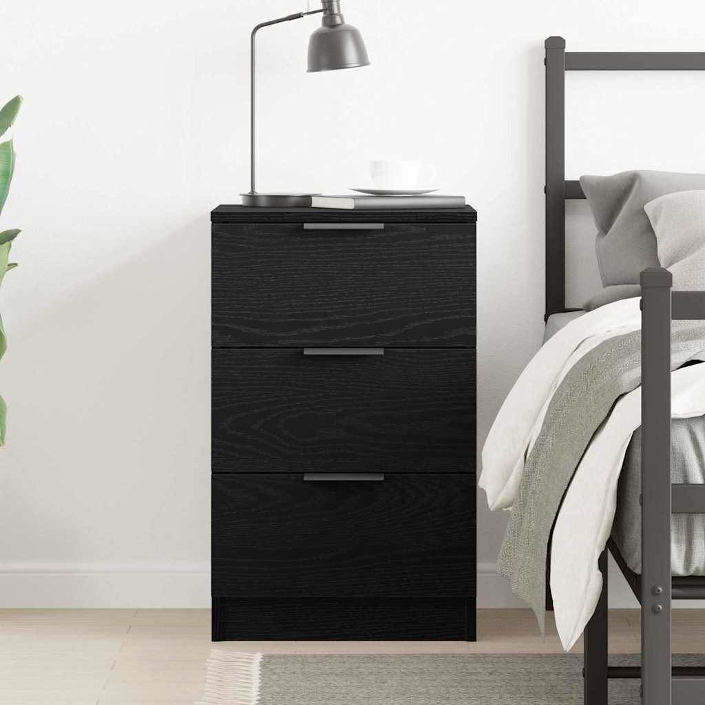 Bedside Cabinet Black Oak 40 x 65 x 65 cm Engineered Wood
