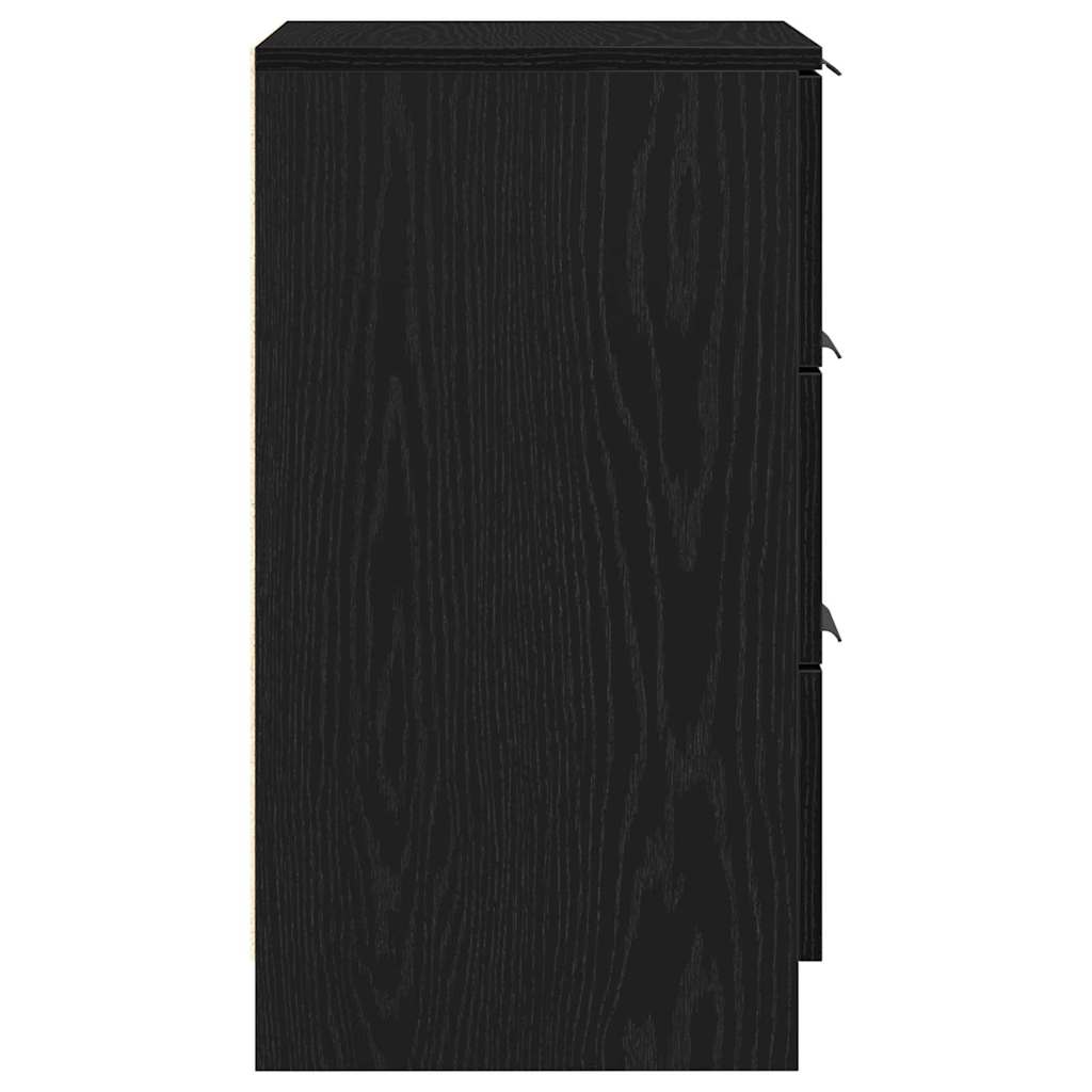 Bedside Cabinet 2 pcs Black Oak 40 x 65 x 65 cm Engineered Wood