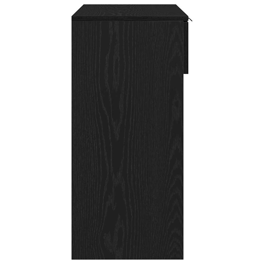 Console Table Black Oak 30 x 36 x 75 cm Engineered Wood