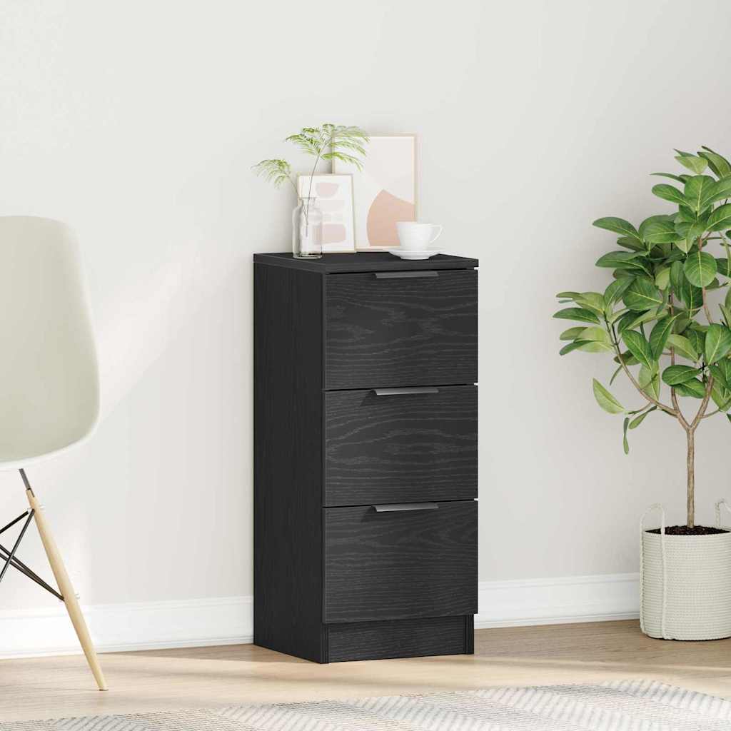 Sideboard Black Oak 30 x 30 x 70 cm Engineered Wood