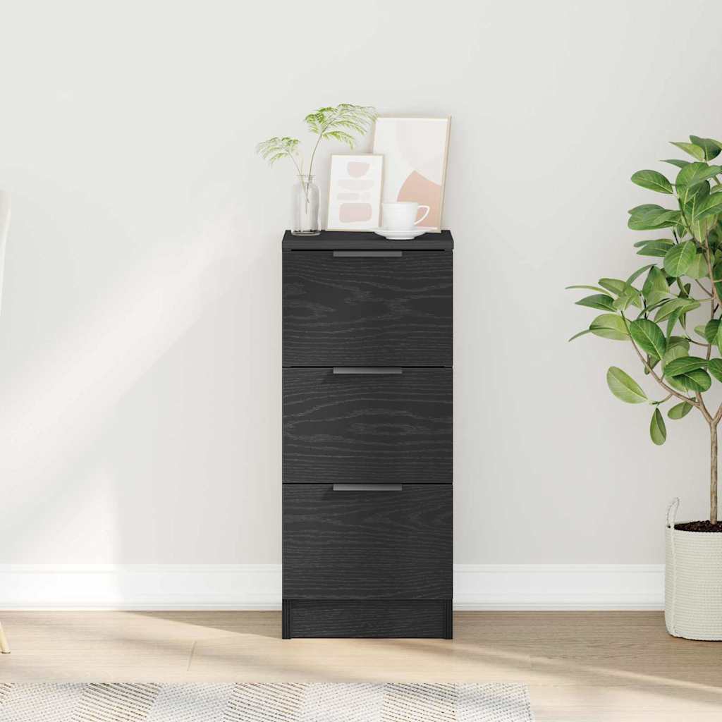 Sideboard Black Oak 30 x 30 x 70 cm Engineered Wood
