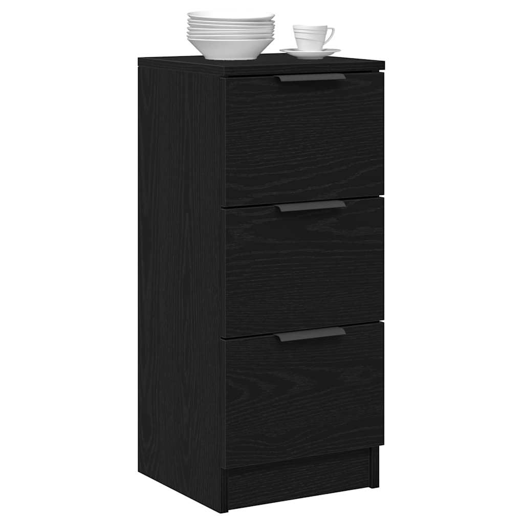 Sideboard Black Oak 30 x 30 x 70 cm Engineered Wood
