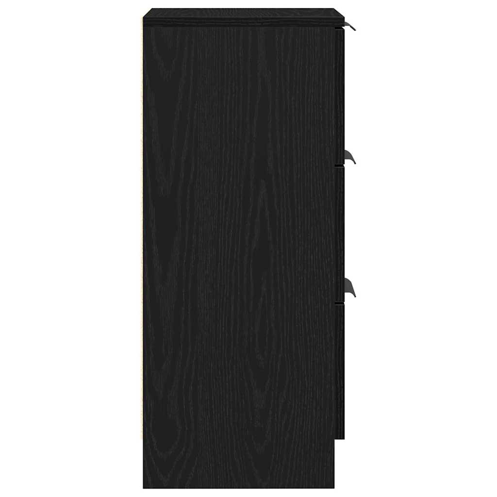 Sideboard Black Oak 30 x 30 x 70 cm Engineered Wood