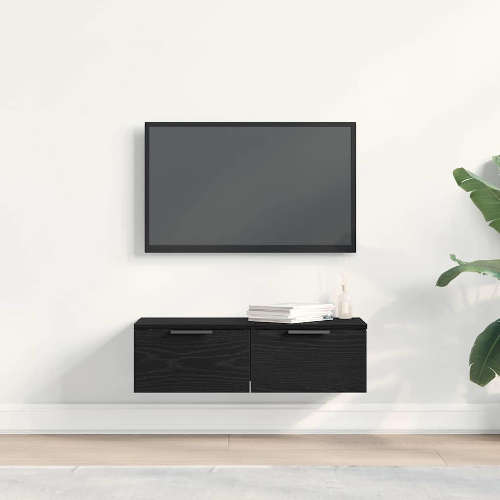 Wall Cabinet Black Oak 68 x 30 x 20 cm Engineered Wood