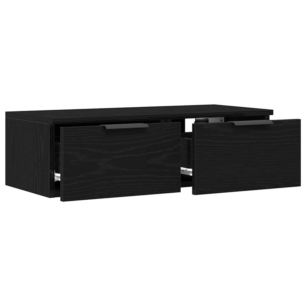 Wall Cabinet Black Oak 68 x 30 x 20 cm Engineered Wood