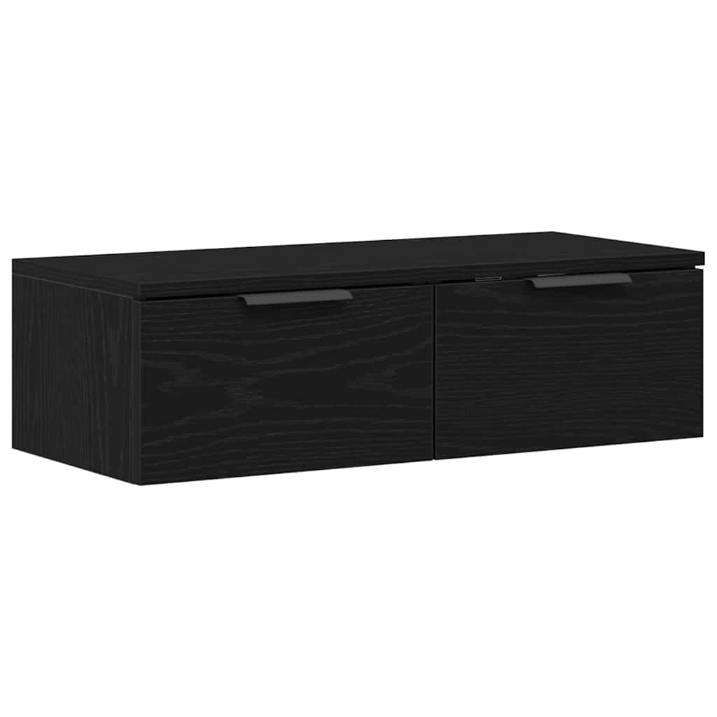 Wall Cabinet Black Oak 68 x 30 x 20 cm Engineered Wood