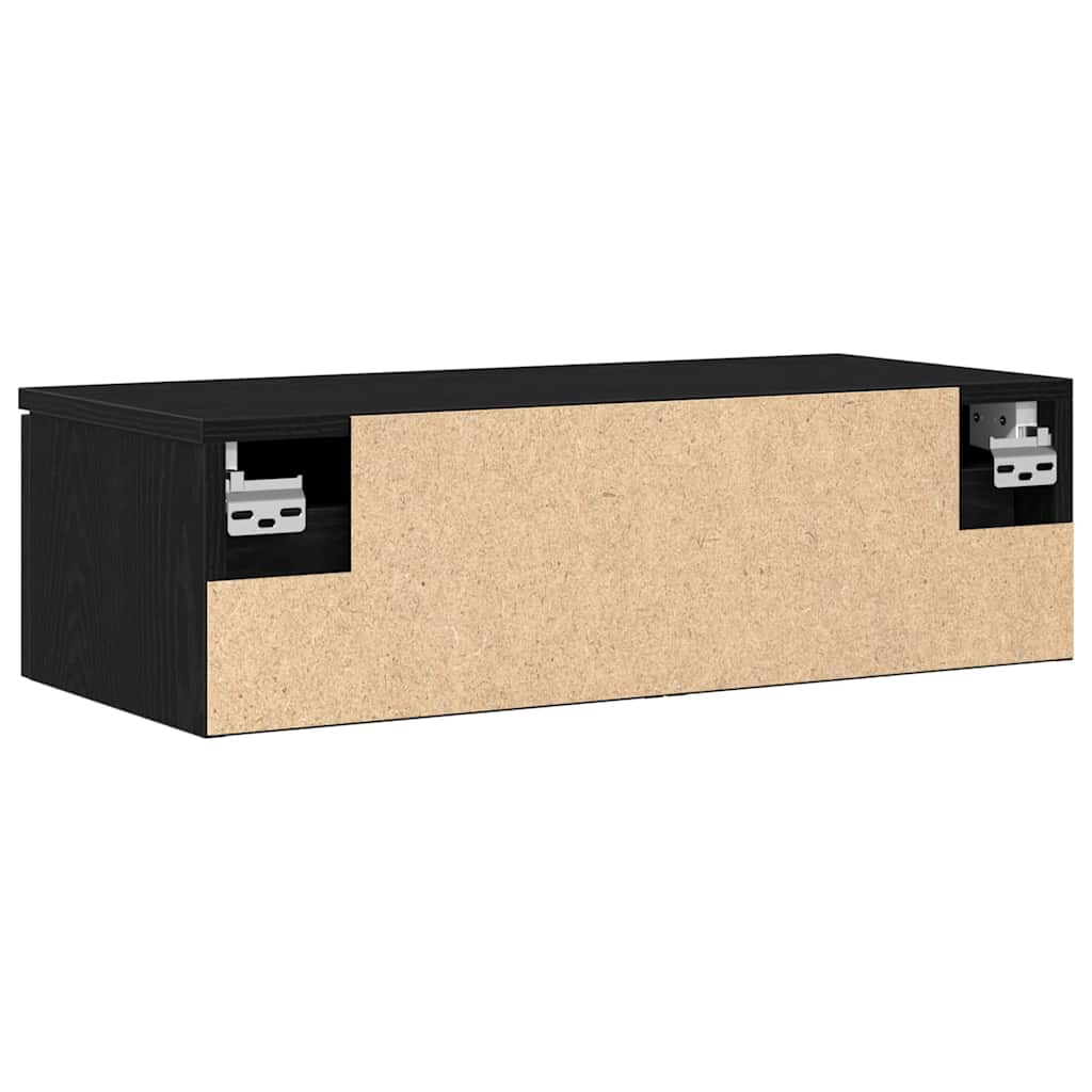 Wall Cabinet Black Oak 68 x 30 x 20 cm Engineered Wood
