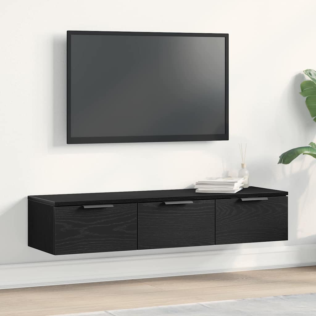 Wall Cabinet Black Oak 102 x 30 x 20 cm Engineered Wood