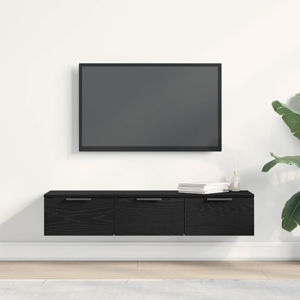 Wall Cabinet Black Oak 102 x 30 x 20 cm Engineered Wood