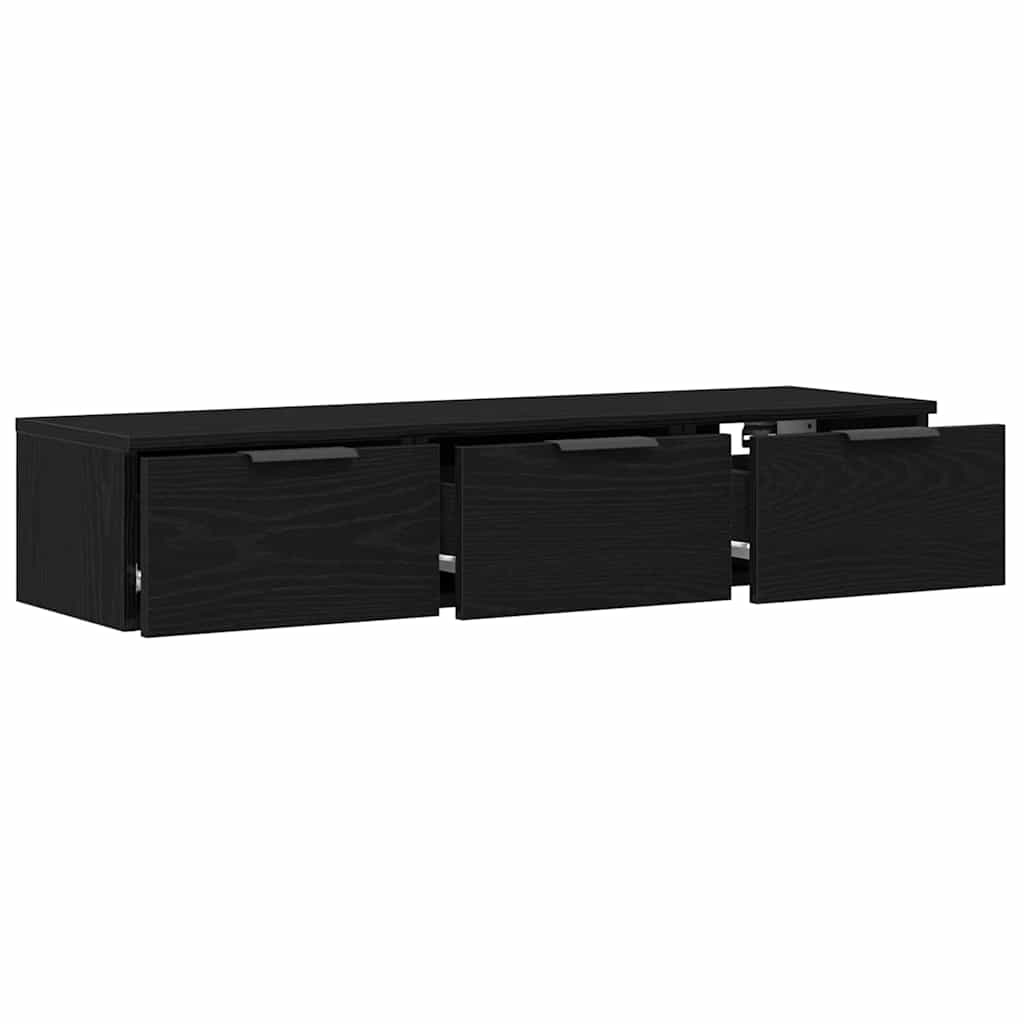 Wall Cabinet Black Oak 102 x 30 x 20 cm Engineered Wood