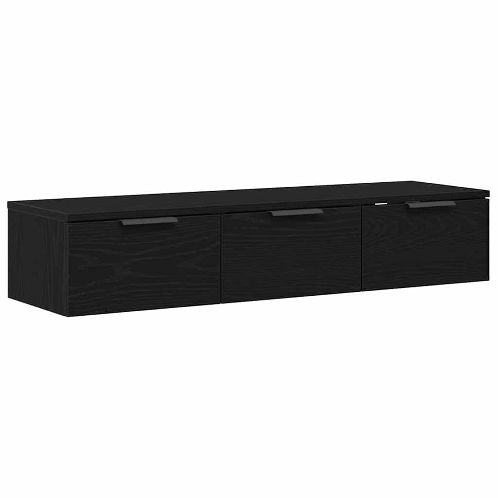 Wall Cabinet Black Oak 102 x 30 x 20 cm Engineered Wood