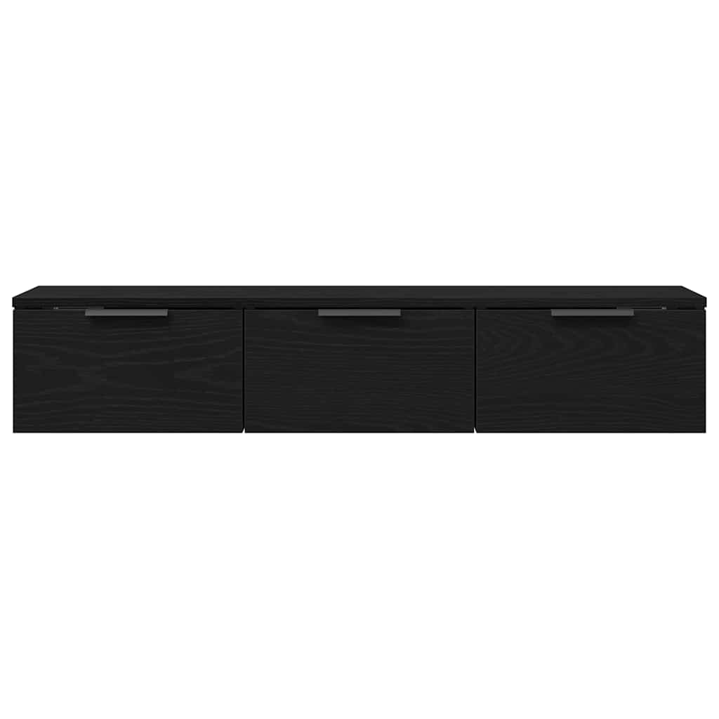 Wall Cabinet Black Oak 102 x 30 x 20 cm Engineered Wood