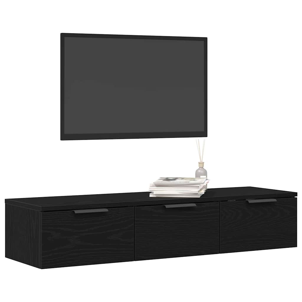 Wall Cabinet Black Oak 102 x 30 x 20 cm Engineered Wood