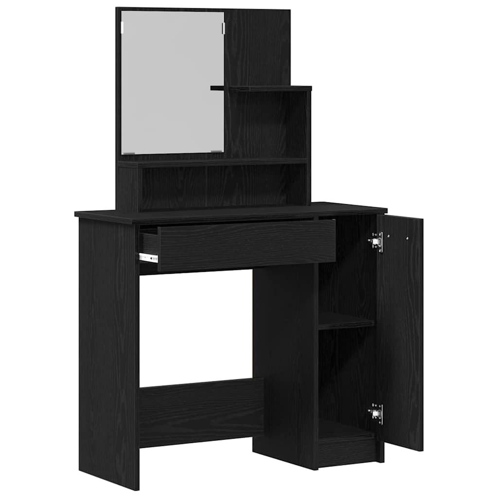 Dressing Table Black Oak 86.5 x 35 x 136 cm Engineered Wood