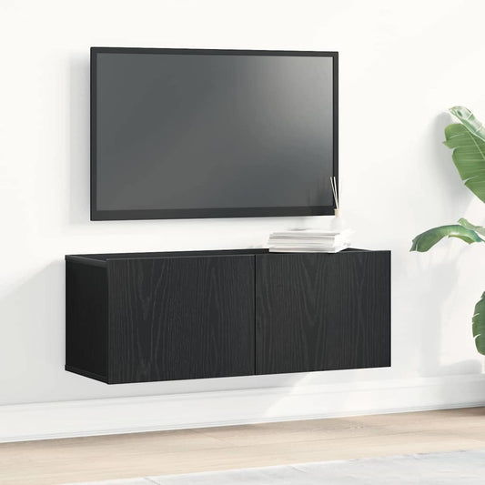 TV Cabinet 2 pcs Black Oak Engineered Wood